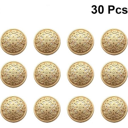 30 stk. Jakke Knapper Skjorte Dress Bukser Knapper Runde Syknapper For DIY Håndverk 25mm (Lys Gull)