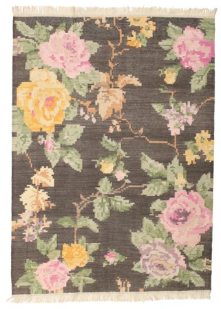 Wool Rug Floral Kelim Karabakh Amira Brown
