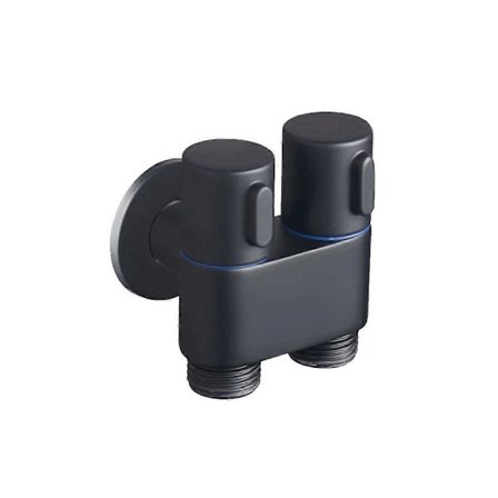 Vægmonteret Vandhane 1 ind 2 ud Afleder Vinkelventil Dobbeltstyret Badeværelsesvandhane til Selvrensende(