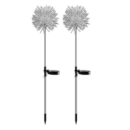 2 stk. Blomstersol LED-lys Udendørs græsplænelampe Vandtæt Have Terrasse Landskab Havedekoration