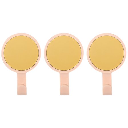 3 stk. holdbare ABS håndklædekroge 360 graders rotation stærkt hold multifunktionelle hatteknager til badeværelse hjem gul lyserød