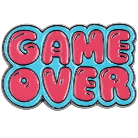 Cap Pins - Gul Tillbehör - Game Over Metal Enamel Pin @ Hatstore
