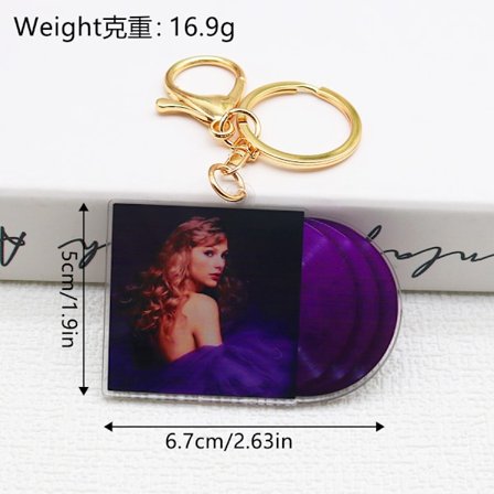 Taylor Swift CD-plade, bånd, akryl nøglering fan stjerne omgivende vedhæng