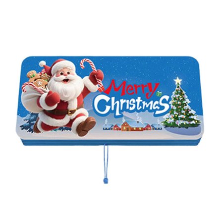 Sammenleggbare seddelkort Julenisse Kontantkonvolutt 10 lommer Organizer for julefeiring Rød[HK]