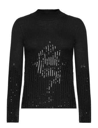Lslv Mockneck Knit Designers Knitwear Jumpers Black Karl Lagerfeld