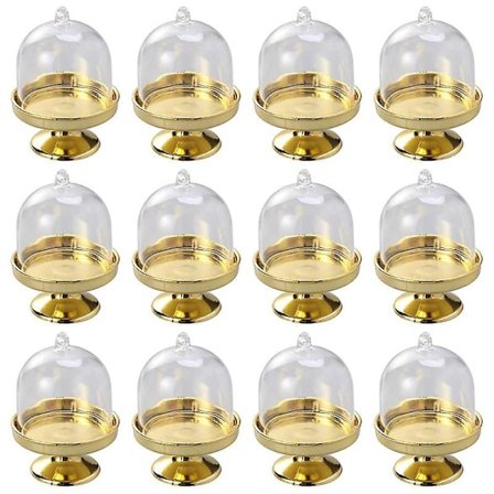 12 st Mini Kakställ Chokladkaka Godis Displaybräda med Lock för Födelsedag och Bröllop