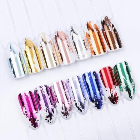 Negledekorationer til Nail Art 14-farve Golden Laser Space Metal Color 14 metallic starry sky paper suit 5g