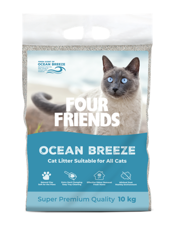 FourFriends - Cat Litter Ocean Breeze 10 kg - Havsbris - Katt - Kattesand & kattestrø - Klumpdannende kattesand - ZOO.no