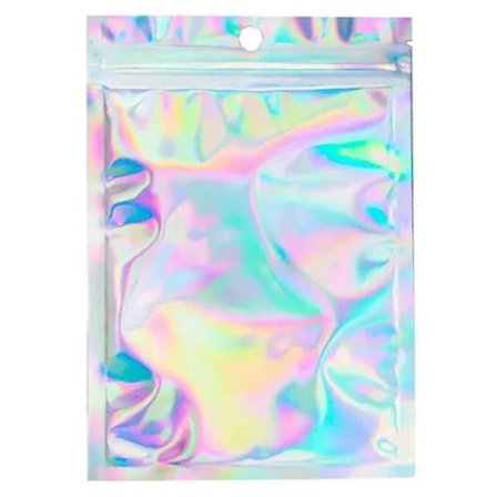 Återförslutningsbar strålningsfilmsäck Självförslutande påse Godis Socker Santong Smycken Skönhetsförvaringspåse 10x6cm