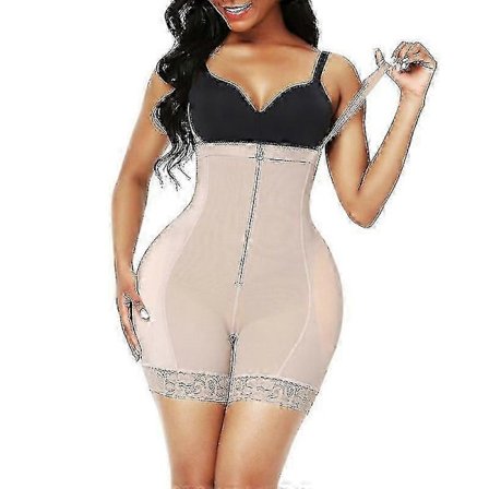 Fajas Colombianas Shapewear för Kvinnor Postpartum Tummy Control Body Shaper Butt Lifter Bodysuit XXL BEIGE