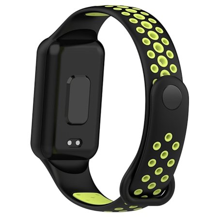 Amazfit Band 7 tofarvet silikone urrem - Sort / Grøn