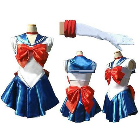 Anime Sailor Moon Cosplay -asut Animehahmo Mekko Vestido Halloween -asut Naisille Puku Peruukki Loli Vaatteet Juhlaunivormu