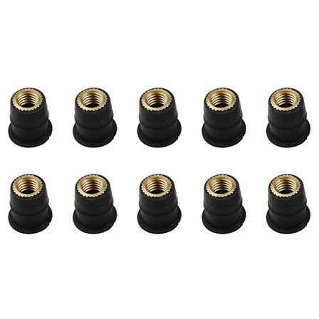 10 kpl Kumiset WellNut M4/M5/M6 Metriset Moottoripyörän Tuulilasin Well Nut Wellnuts -mutterit