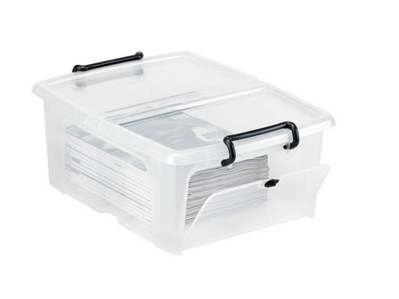 STRATA Plastlåda 20L klar med lock PP - Lyreco - Kontorsmaterial - Arkivering och kontorsförvaring - Förvaringslådor