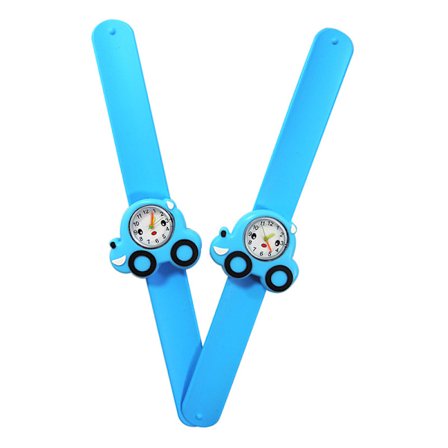 2 kpl Lasten kello (Pieni auto), Vedenpitävä Lasten rannekello Kvartsiliike, 3D Piirroskuvio, Digitaalinen Lasten kello 3-11-vuotiaille Tytöille ja 
