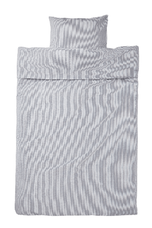 Åhléns Home Randigt bäddset i bäckebölja CHARLES 150x210 cm Sängkläder Blå ONESIZE