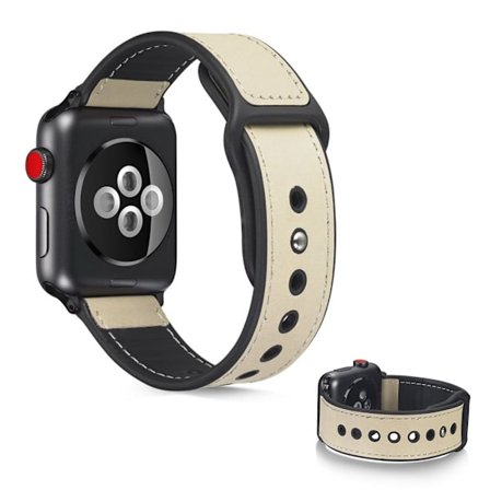 Apple Watch Series 6 / 5 40mm elegant leather watch band - Beige