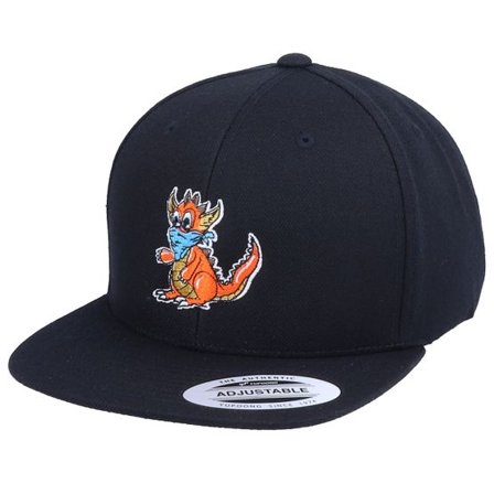 Kiddo Cap - Svart snapback Keps - Kids Paxie The Crocosaur Dino Black Snapback @ Hatstore