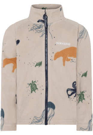 Didriksons Monte Printed Kids Full-Zip Ytterplagg Unisex Blå 100