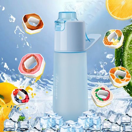 750 ml duftvannflaske med 6 smakskapsler, lekkasjesikker med sugerør, egnet for utendørs sport, barnegavene