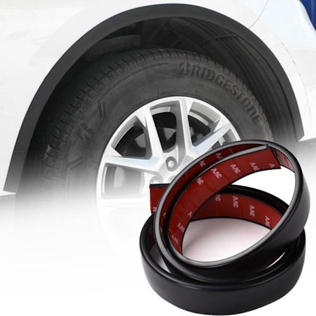2 stk. Bilhjulskærmbeskytter, 1,5 m x 3,5 cm Universal hjuldækning, Bilhjulskærm Trim Strips, Bilhjul Øjenbryn Beskyttelsesstrips (Sort)