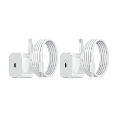 2-pack - för Samsung/Apple 20W Adapter USB-C Snabbladdare Vit