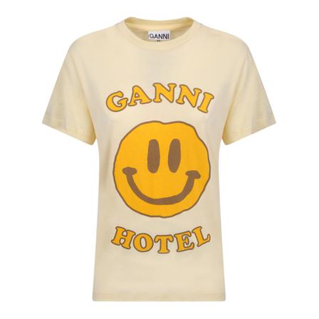 Ganni, T-Shirts Geel, Dames, Maat:M