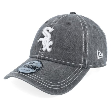 New Era - MLB - Black - unconstructed - Cap - Chicago White Sox Washed Contrast 9TWENTY Black Dad Cap - Hatstore