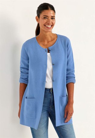 Cellbes of Sweden - Cardigan i bomull i blå for damer i størrelse 58/60