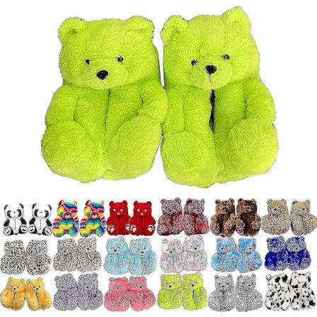 Nallekarhutossut Naisten Pehmoeläintossut Talviset Lämpimät Kengät Tekoturkis Liukueste M Zekai