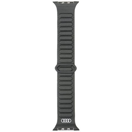 Audi Logo Synthetic Leather Magnetic Ring Strap for Apple Watch 44/45/46/49 mm - Svart