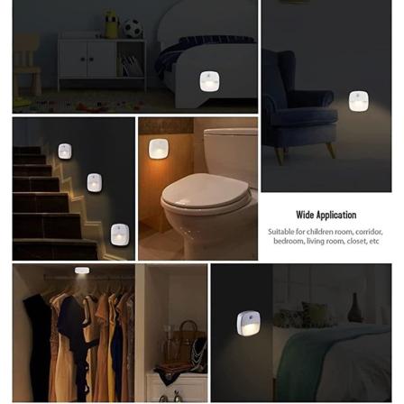 LED-liimautuva y valo, l mmin valkoinen, liikeanturik ytt inen k yt v n, makuuhuoneeseen, keitti n, valkoinen - 3 kpl Ihmiskehon induktioy valo