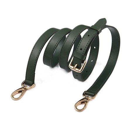 Aito nahkahihna käsilaukun vyöt DARK GREEN&GOLD