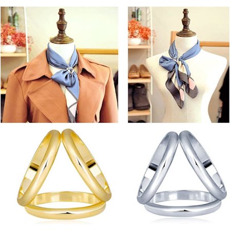 2 st (Guld+Silver) Dam & Flickor Mode Sjal Clip Ring Spänne