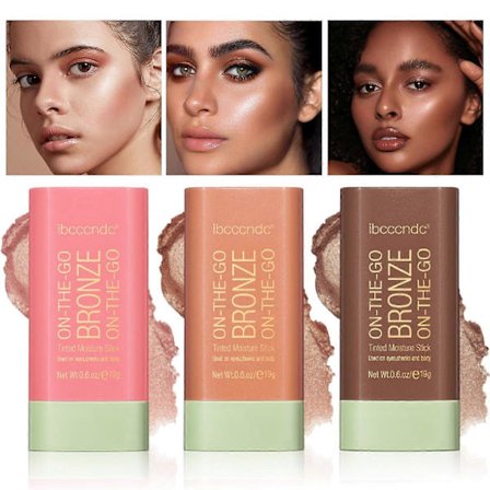 Denne tre-pakke med creme contour sticks kombinerer blush og highlighter og kan bruges på kinder, øjne og læber.