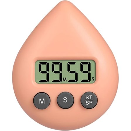 Vattentät timer för duschbarn, digital timer, duschklocka, badrumskökstimer, nedräkningstimer med sugkoppshål