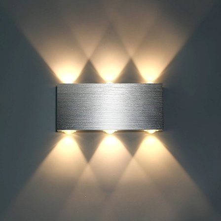 Lightess LED vegglampe 18W innendørs vegglampe moderne firkantet opp ned aluminium belysning dekorasjonslys for soverom studie seng gang stue varmt