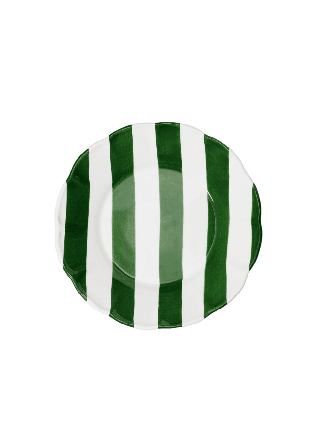 Pick A Poppy Stripe Tallrik - 28 Cm Glas & porslin Grön