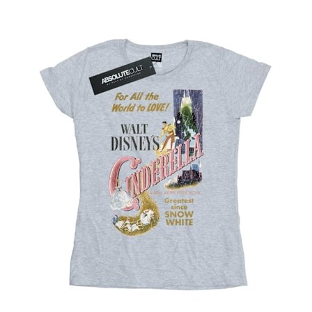 Disney Princess Dam/Damer Askungen Retro Poster Bomull T-shirt