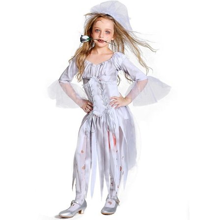 Halloween Party Zombie Bride Vampyr Familie Cosplay Fest Kostyme Dress Up Antrekk Sett For Voksne Barn-Jente