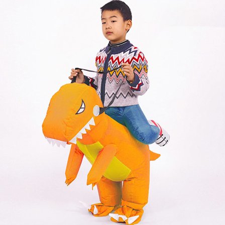 Halloween Oppblåsbar Dinosaur Kostyme Morsom Oppblåsbar Ride-On Dinosaur Kostyme for Kostymefest Passer for Barn og Voksne