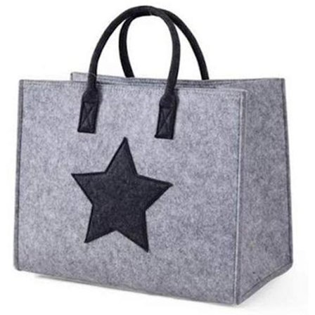 Återanvändbar filt shoppingväska med stjärna och handtag, för arbete, strand, resor,