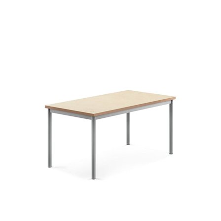 Desk SONITUS, 1200x700x600 mm, beige linoleum, alu grey