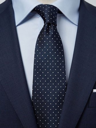 John Henric Men's Dark Blue Dot Tie Size 8
