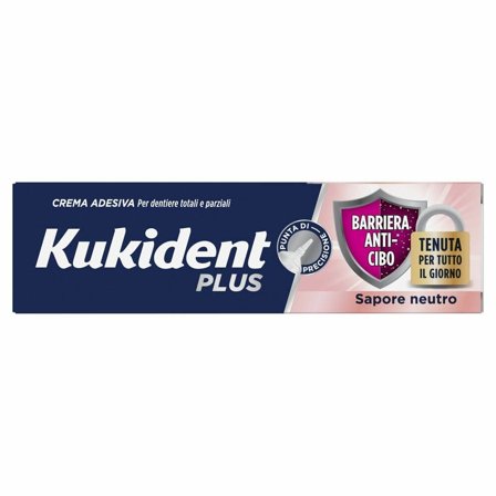 Kukident Plus Barriera Anti-Cibo Crema Adesiva Per Dentiere