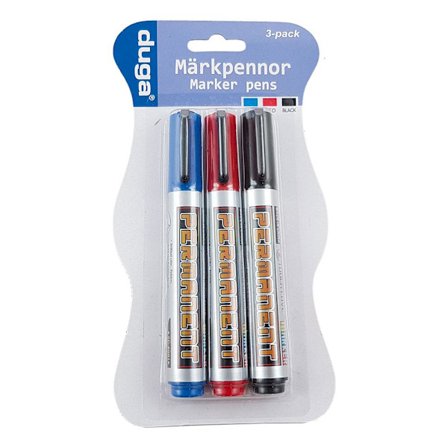 3-Pack - Tuschpennor / Märkpennor - Märkpenna / Penna - Duga