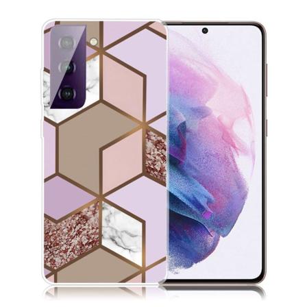 Marble Samsung Galaxy S21 FE Etui - Golden Lush Tile Multicolor