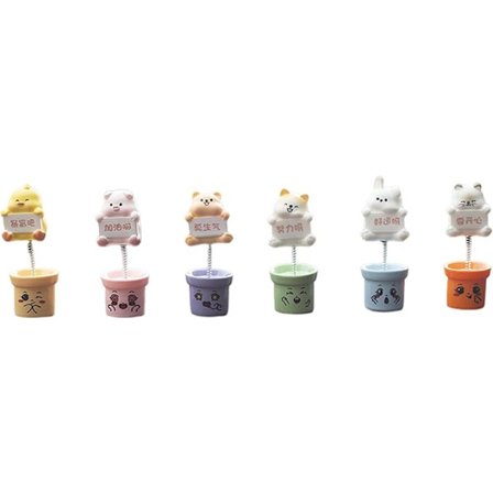 Dashboard Dyr, Søte Bil Dashboard Dyr, 6ST Shaking Animal Car Dash Decor - Livlige bilpynt