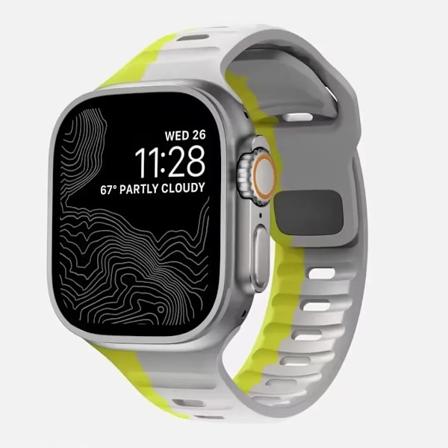 Silikoniranneke Apple Watchille 49mm 44mm 45mm 40mm 41mm 42mm 38mm Ultra 2 Sport Correa Armband iwatch Series 9 8 7 6 5 s