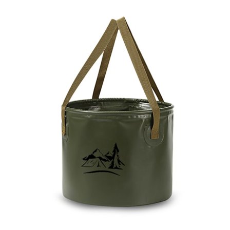 Stor hopfällbar hink tvättfat med handtag, portabel vattenbehållare 20 liter (5,28 gallon) (Grön)